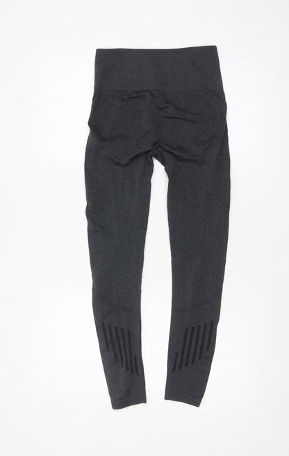 Blu Womens Black Seamless Leggings S Compression Activewear