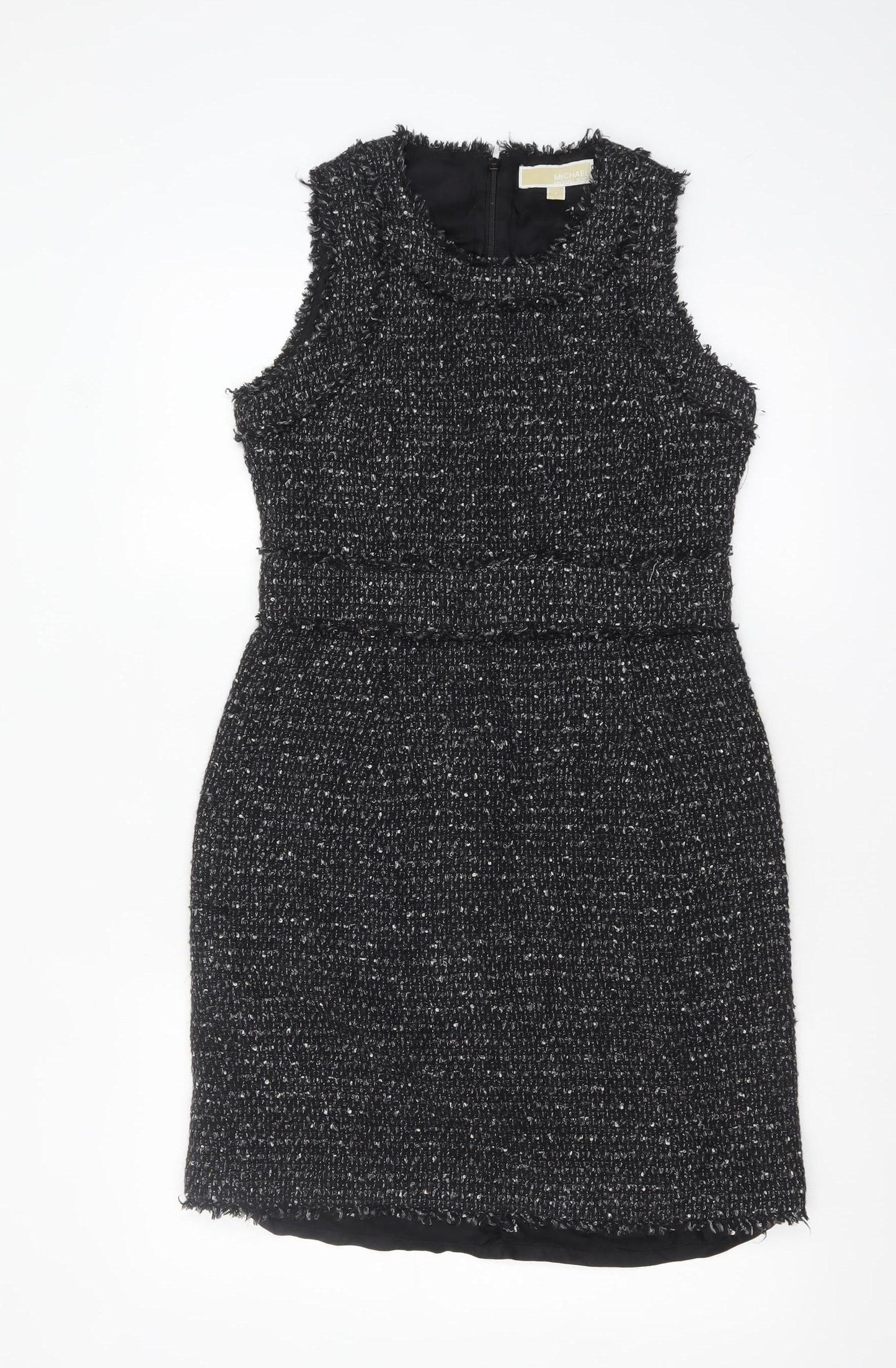 Michael Kors Women's Black Tweed Sleeveless Sheath Dress Size 10