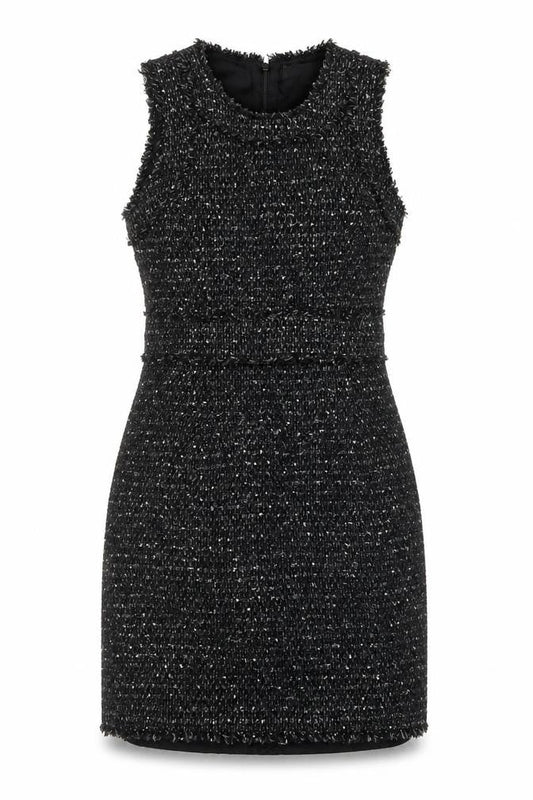 Michael Kors Women's Black Tweed Sleeveless Sheath Dress Size 10