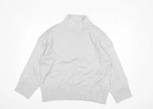 Missguided Women's Grey Mock Neck Knit Jumper UK 6