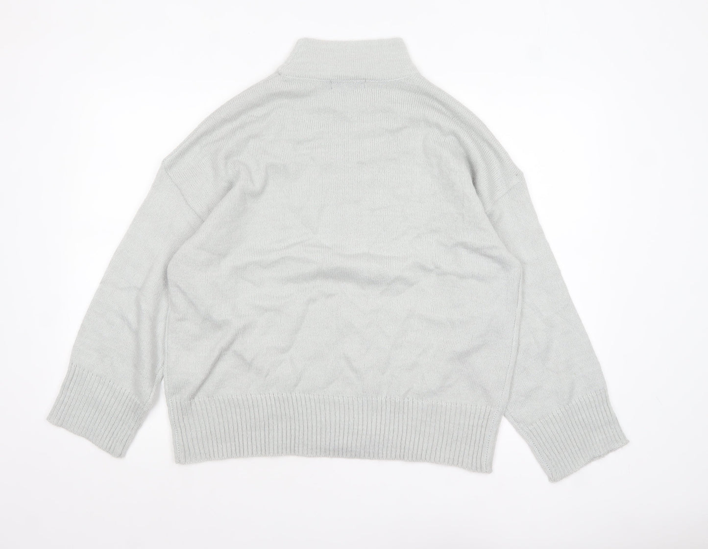 Missguided Women's Grey Mock Neck Knit Jumper UK 6