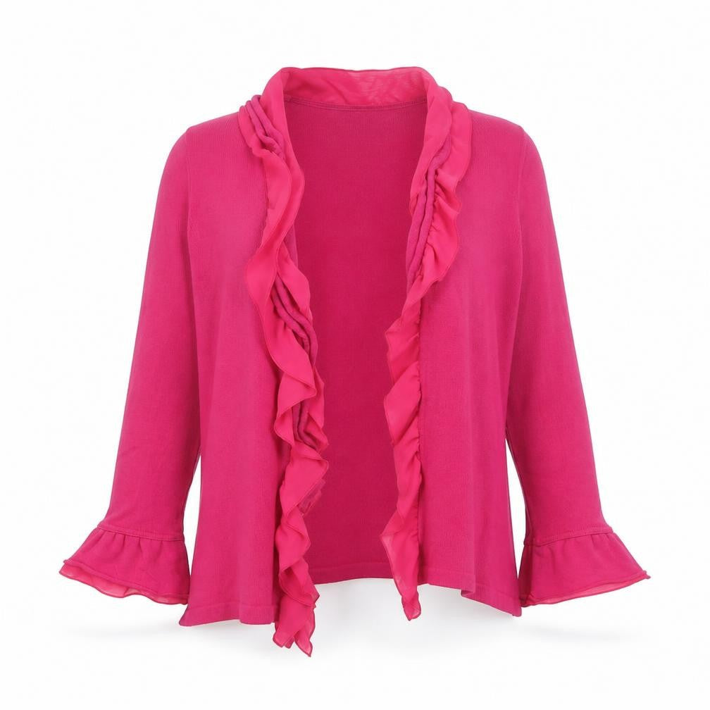 Marks & Spencer Per Una Women's Pink Ruffle Cardigan Size 12