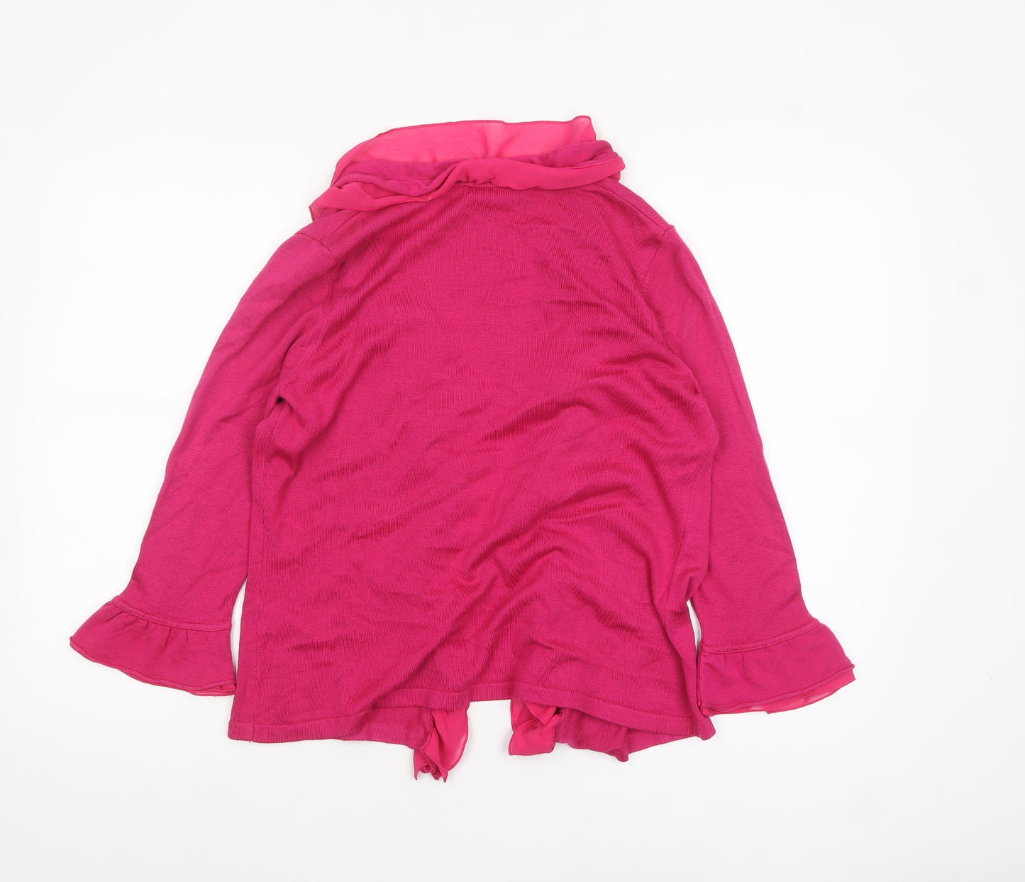 Marks and Spencer Per Una Women's Pink Ruffle Cardigan Size 12