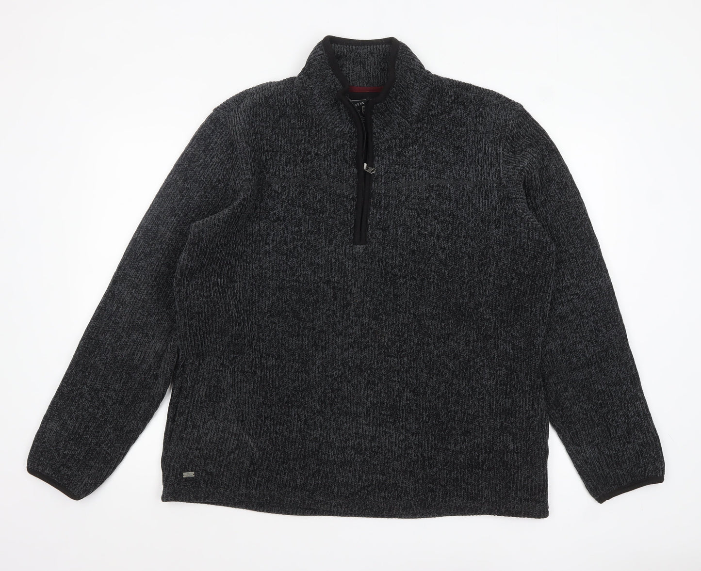 Kensington Eastside Men's Grey Knit 1/4 Zip High Neck Sweatshirt L