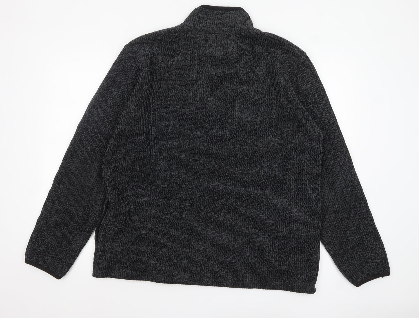 Kensington Eastside Men's Grey Knit 1/4 Zip High Neck Sweatshirt L
