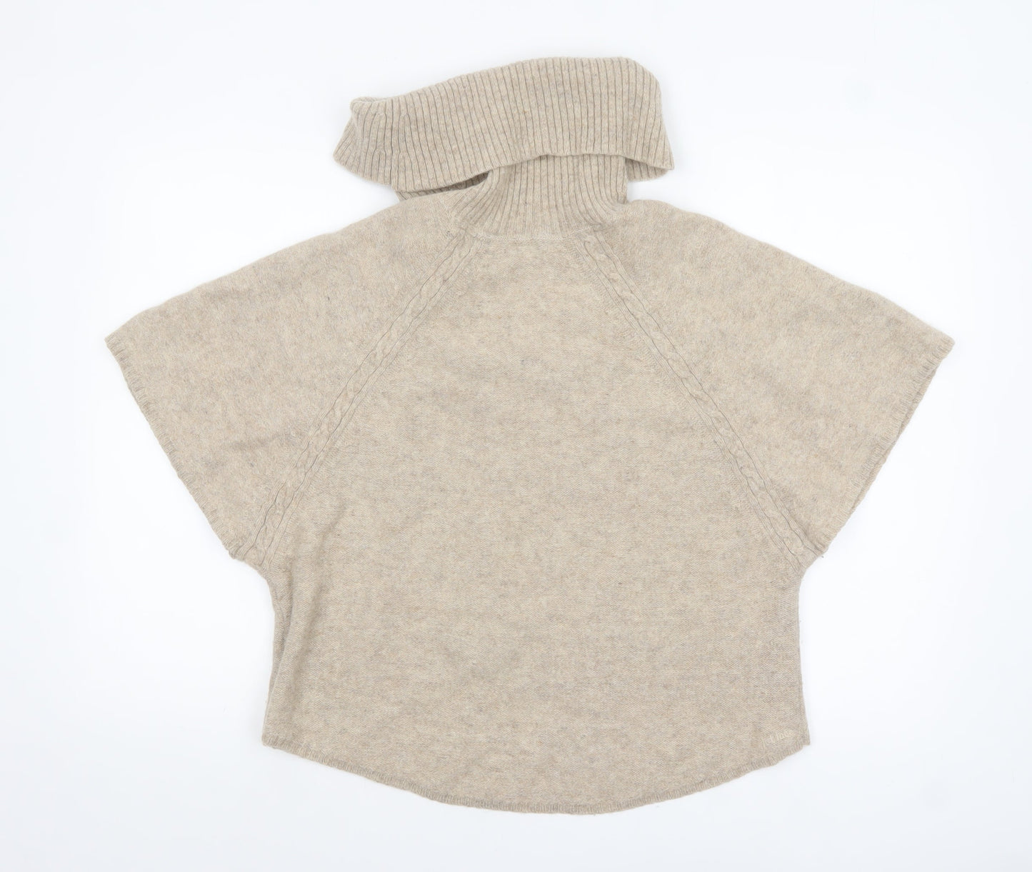 Fat Face Women’s Beige Wool Roll Neck Short Sleeve Jumper M