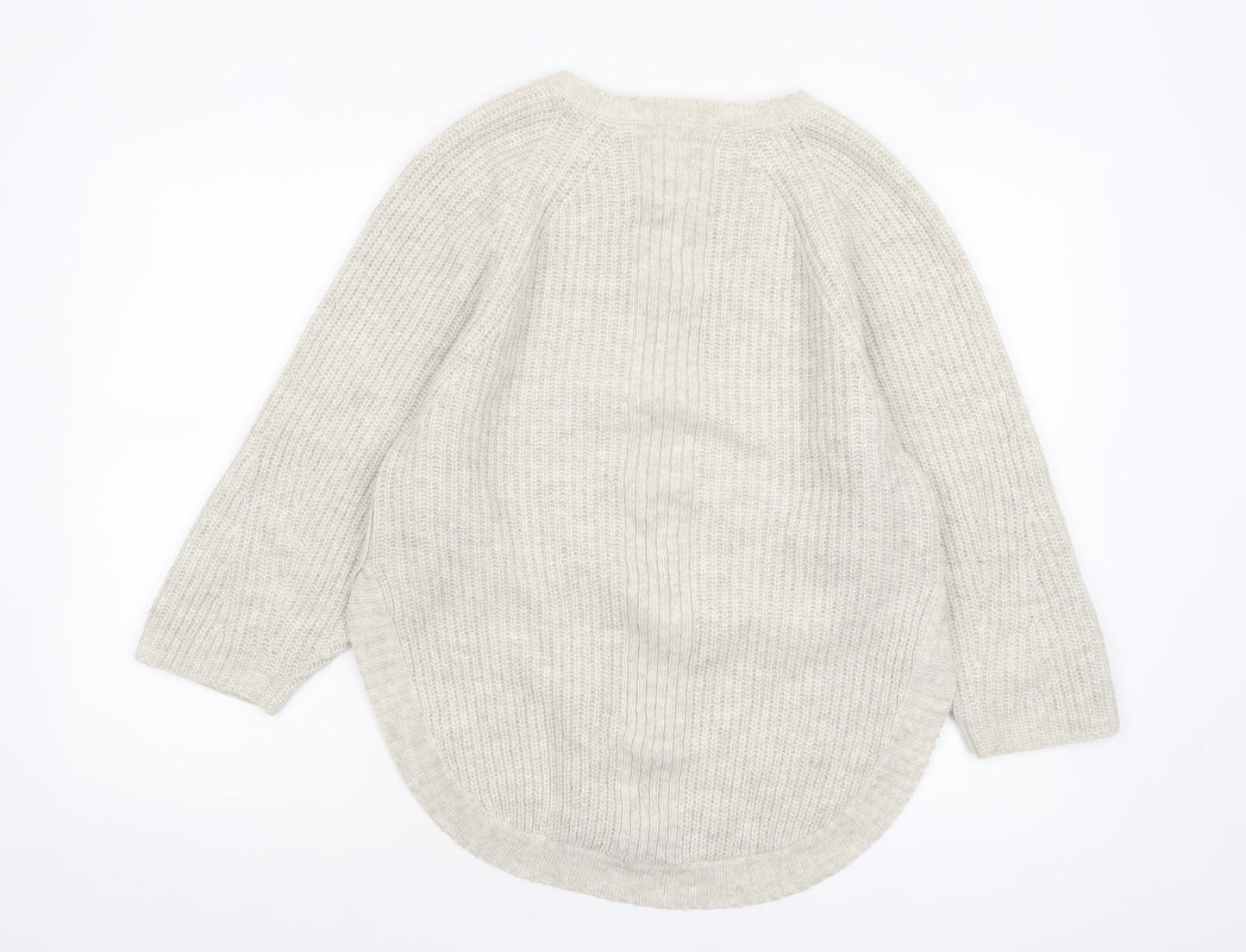 AND/OR Womens Beige Chunky-Knit Pullover Jumper XS Relaxed Fit