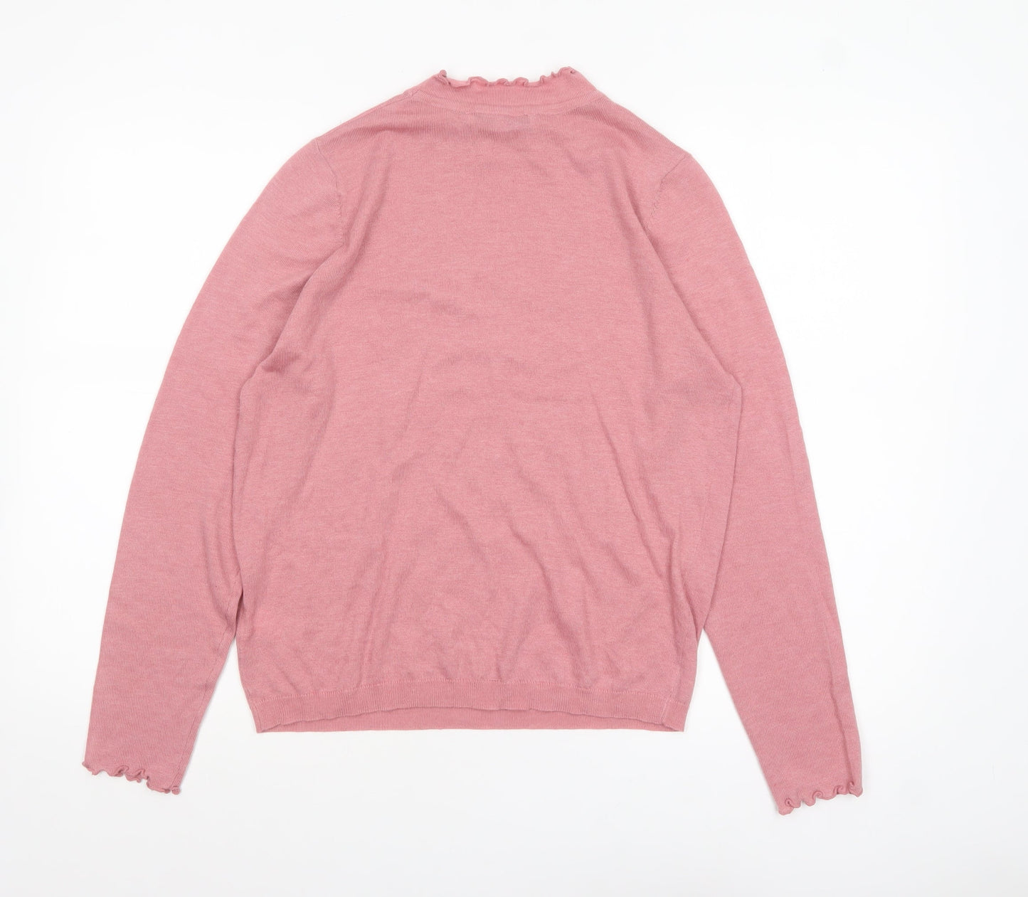Next Women Pink High Neck Long Sleeve Knit Jumper Size 14