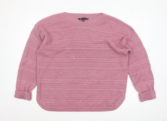 Crew Clothing Company Women's Pink Cotton Acrylic Knit Jumper Size 18