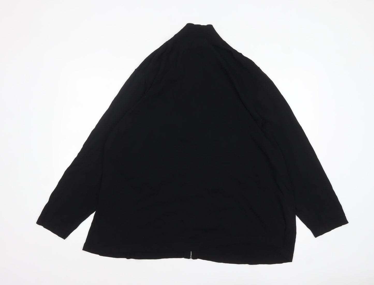 Dialogue Women Black 3XL Full Zip Cardigan in Rayon Blend