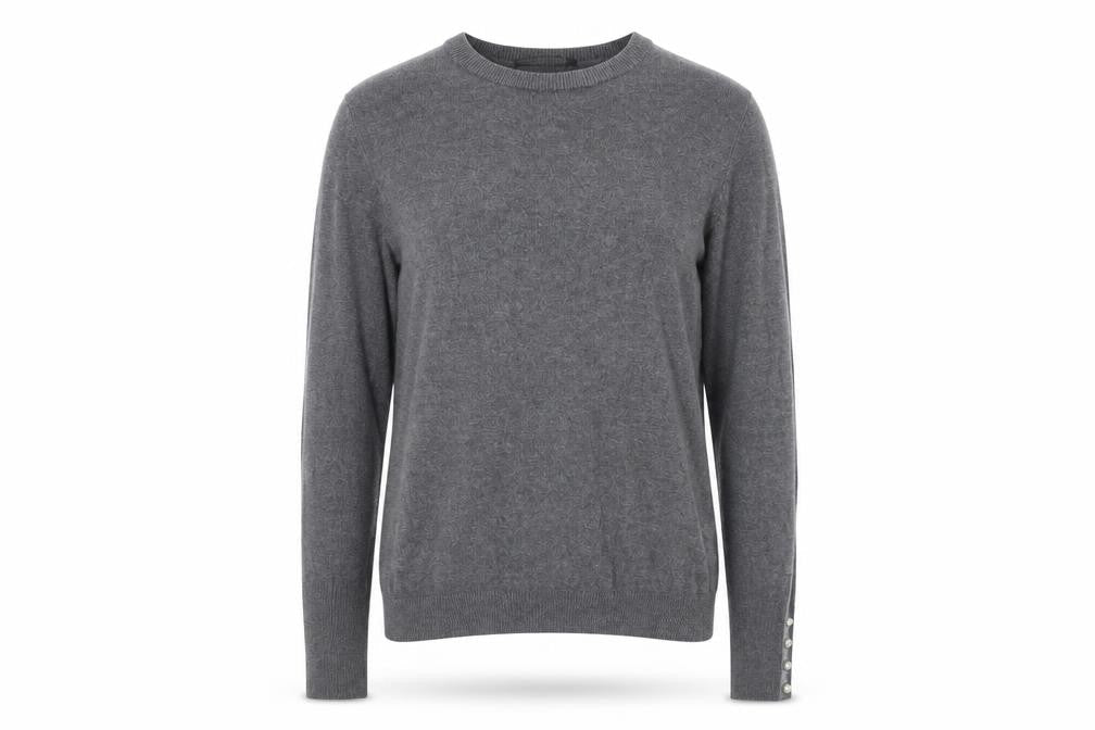 Zara Women Grey Knit Crew Neck Pullover Jumper Size 12