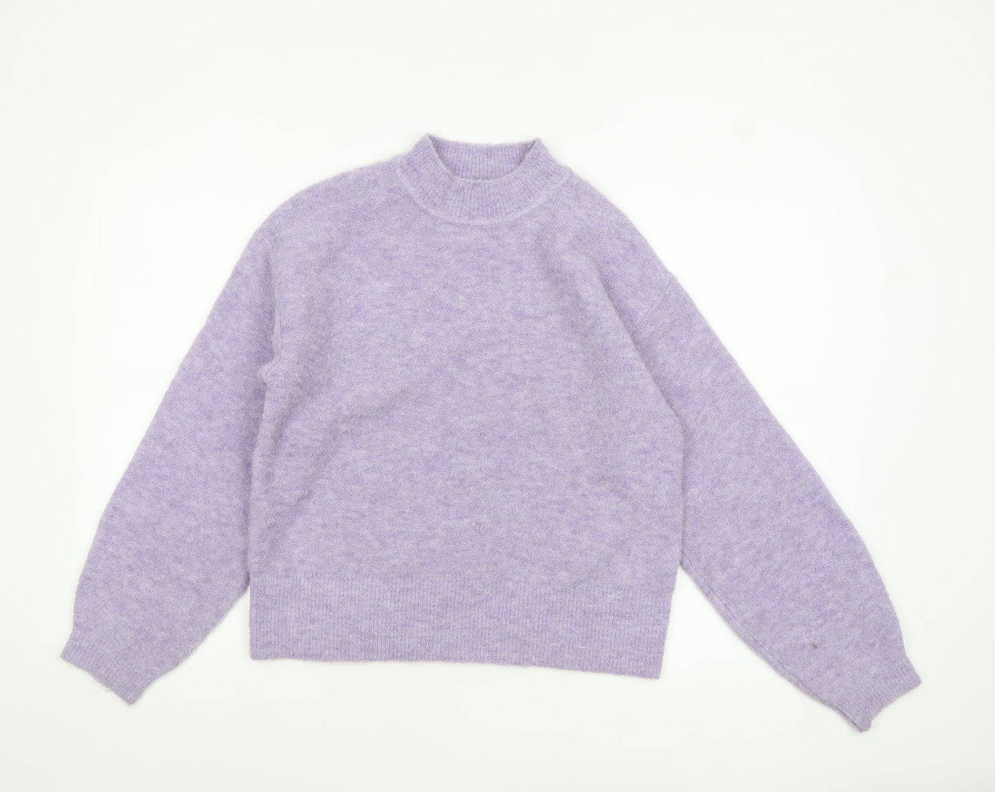 Marks and Spencer Women’s Purple Mock Neck Wool Blend Jumper XS