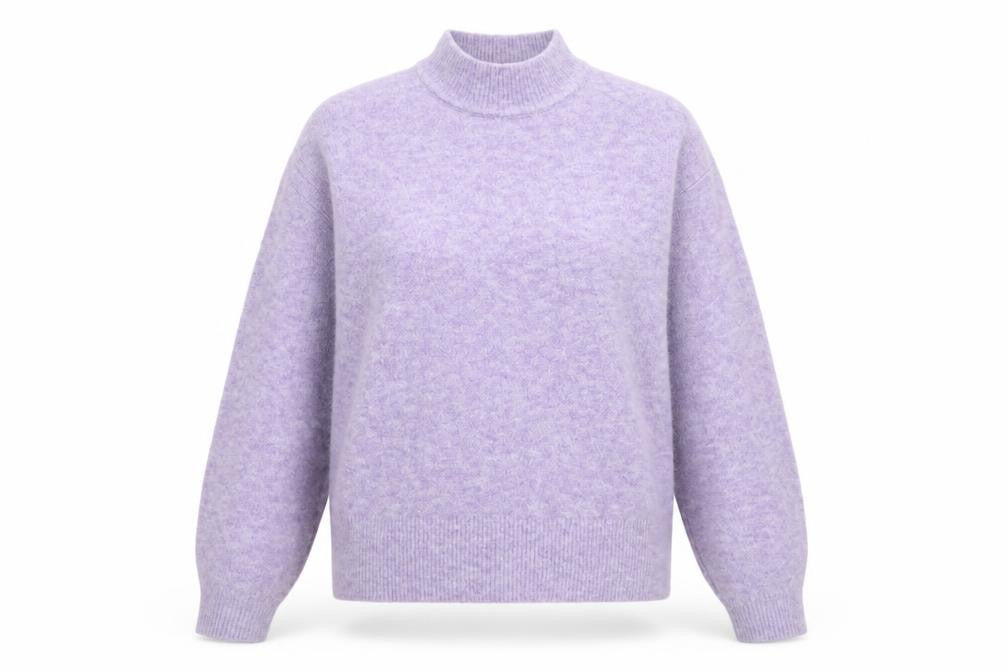 Marks & Spencer Women’s Purple Mock Neck Wool Blend Jumper XS
