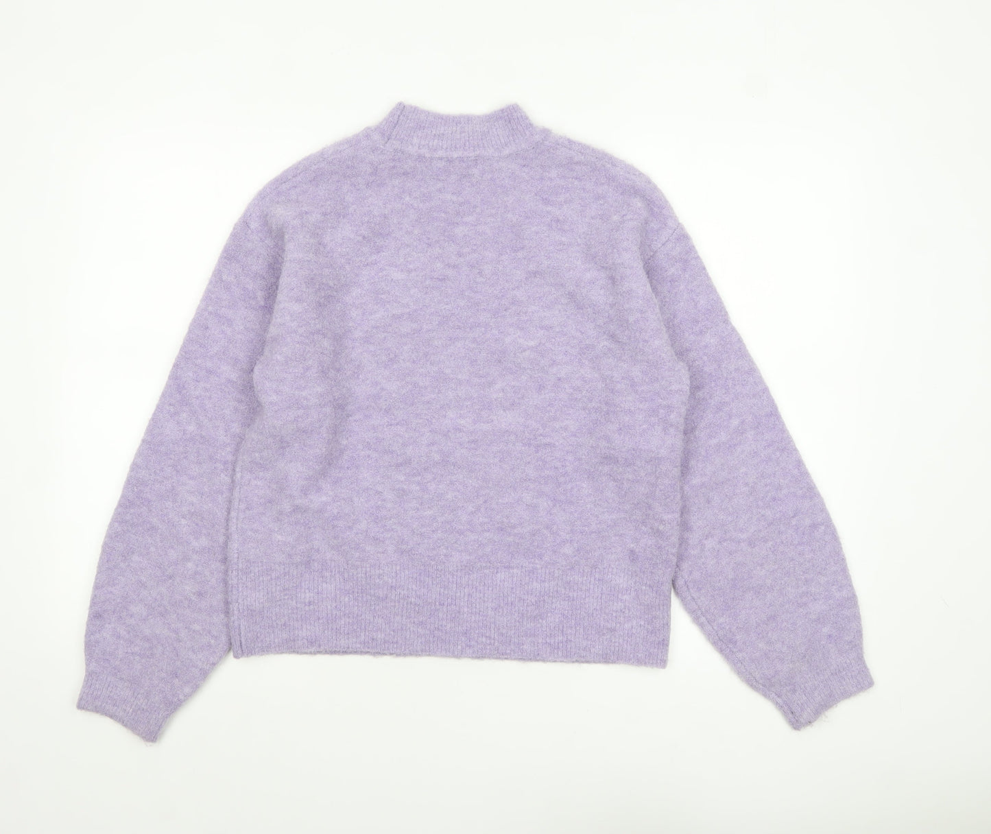 Marks and Spencer Women’s Purple Mock Neck Wool Blend Jumper XS