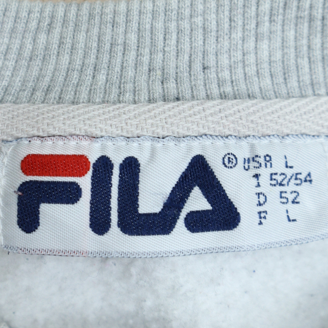 Fila Men's Grey Crew Neck Logo Pullover Sweatshirt Size L