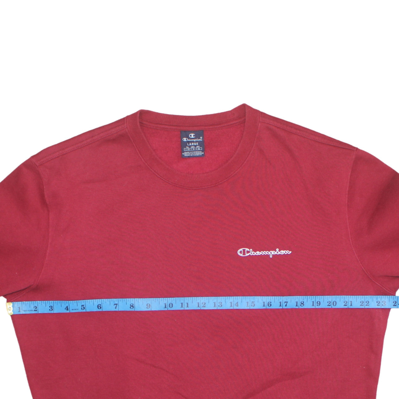 Champion Men's Red Crew Neck Pullover Sweatshirt Size L