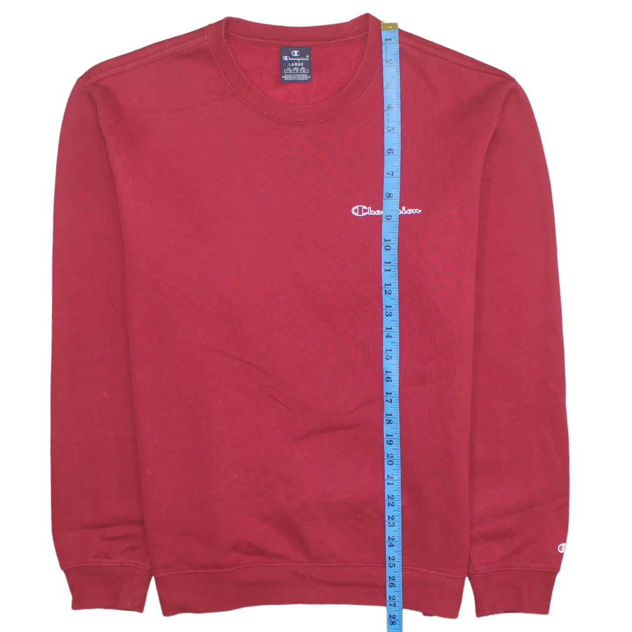 Champion Men's Red Crew Neck Pullover Sweatshirt Size L