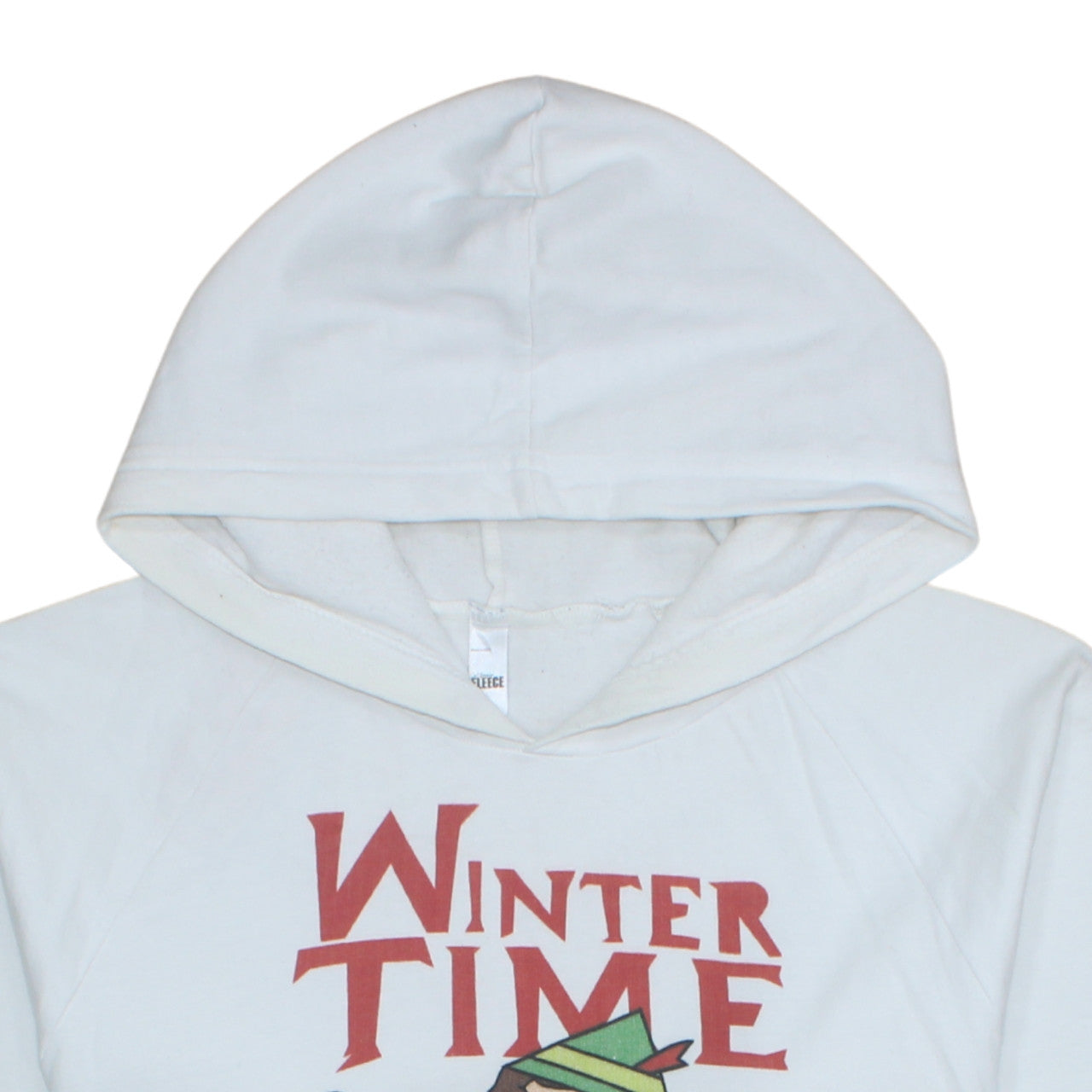 American Apparel Women White Buddy The Elf Winter Time Pullover Hoodie M