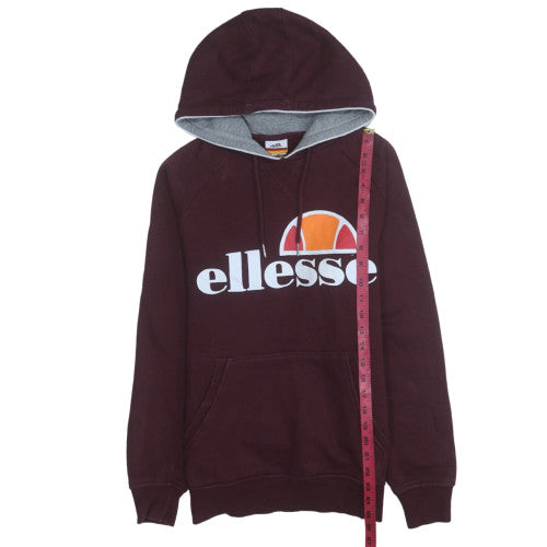 Ellesse Men’s Brown Pullover Hoodie M Logo Fleece Sweatshirt