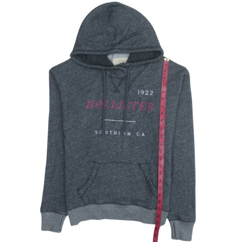 Hollister Women’s Charcoal Grey Pullover Hoodie Medium Cotton Blend