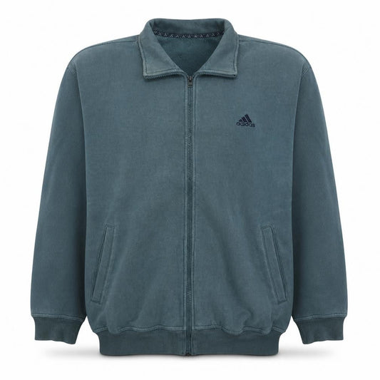Adidas Mens Green Full Zip Sweatshirt Size L Fleece Sportswear