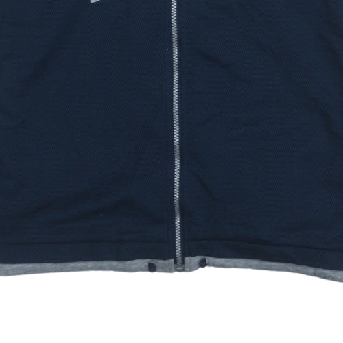 Reebok Mens Blue Grey Full Zip Sweatshirt M Logo Sportswear