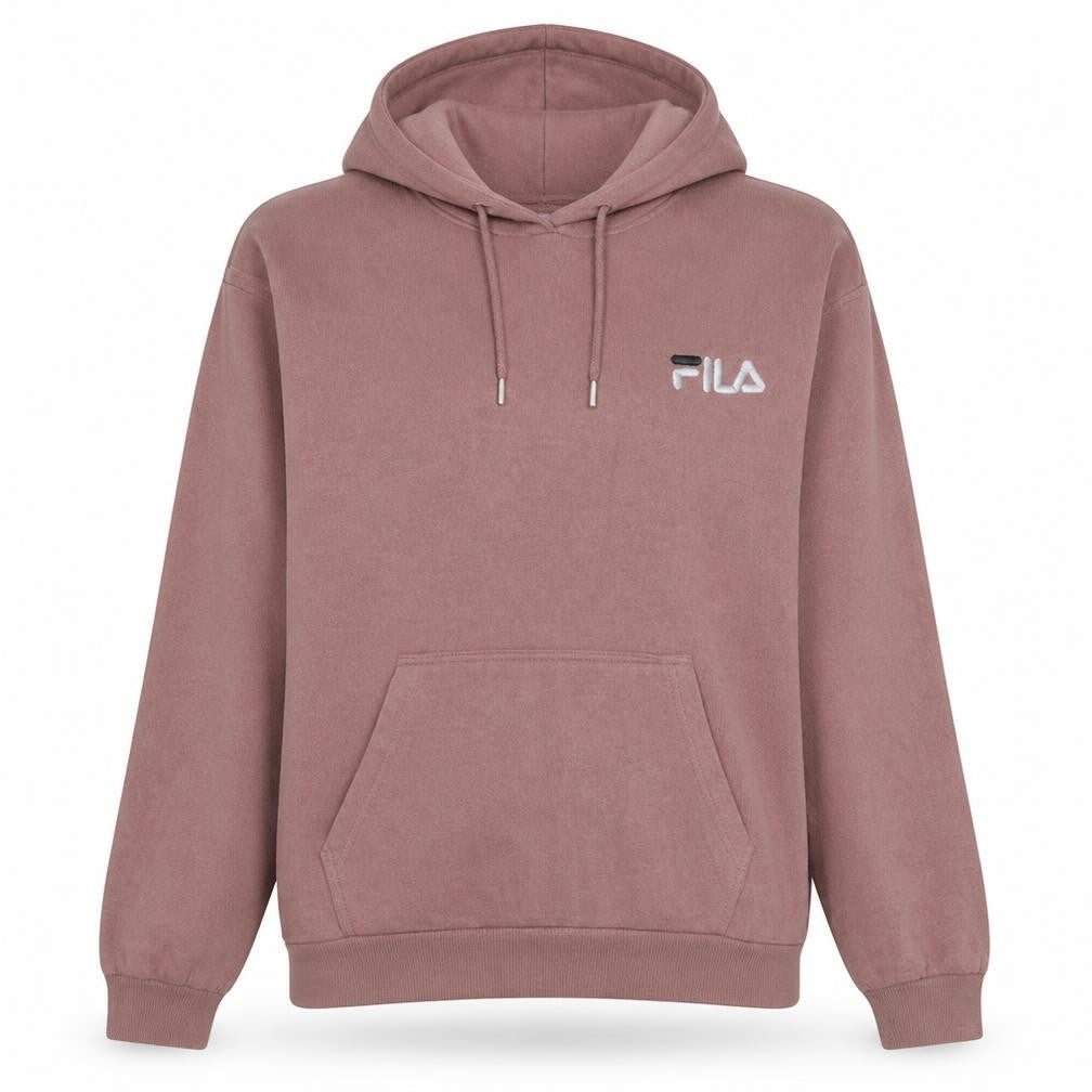 Fila Womens Mauve Pullover Hoodie Large Polyester Cotton Blend