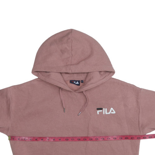 FILA Womens Mauve Pullover Hoodie Large Polyester Cotton Blend