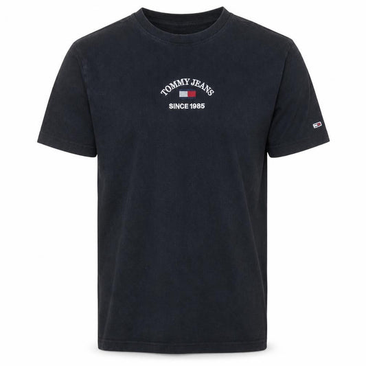 Tommy Jeans Men's Black Cotton Embroidered Logo T-Shirt Size L