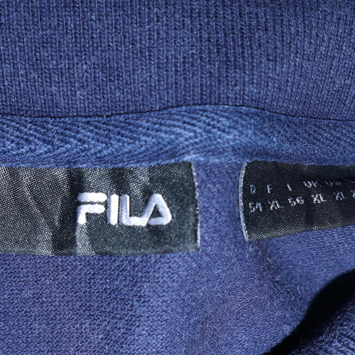FILA Men's Blue Cotton Polo Shirt XL Classic Logo Casual