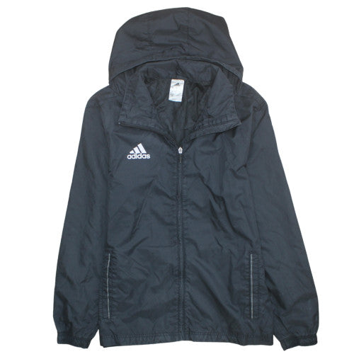 Adidas Men's Black S Hooded Windbreaker Jacket