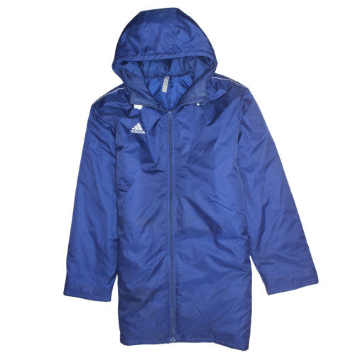 Adidas Men's Blue L Hooded Water Resistant Parka Coat