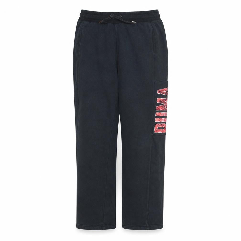 Puma Women's Black Jogger Sweatpants Size 12 Cotton Blend Logo