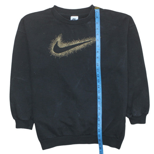 Nike Girls Black Gold Logo XL Sweatshirt Crew Neck Pullover
