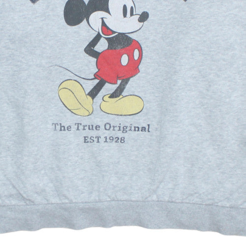 H&M Disney Women Grey Mickey Mouse Pullover Sweatshirt M