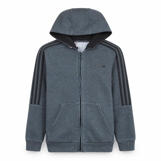 Adidas Boys Blue Full Zip Hoodie Size 13-14 Years Casual Sportswear