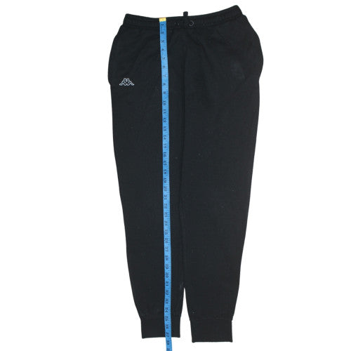 Kappa Mens Black Jogger Sweatpants Medium Fleece Tapered Fit