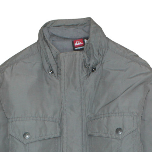 Quiksilver Womens Grey Military Jacket Size 14 Lined Mid-Length