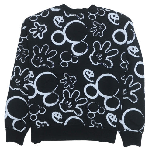 Disney Women Black XS Pullover Sweatshirt with Mickey Print