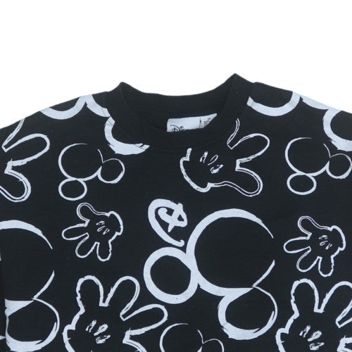 Disney Women Black XS Pullover Sweatshirt with Mickey Print
