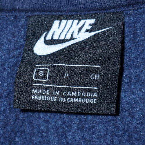 Nike Mens Navy Blue Pullover Hoodie Small Cotton Blend Fleece