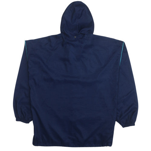 Adidas Men's Blue Medium Windbreaker Hooded Jacket