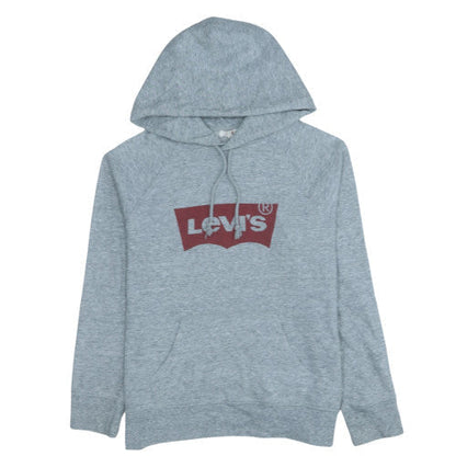 Levi's Men's Grey Pullover Hoodie Medium Logo Fleece Sweatshirt