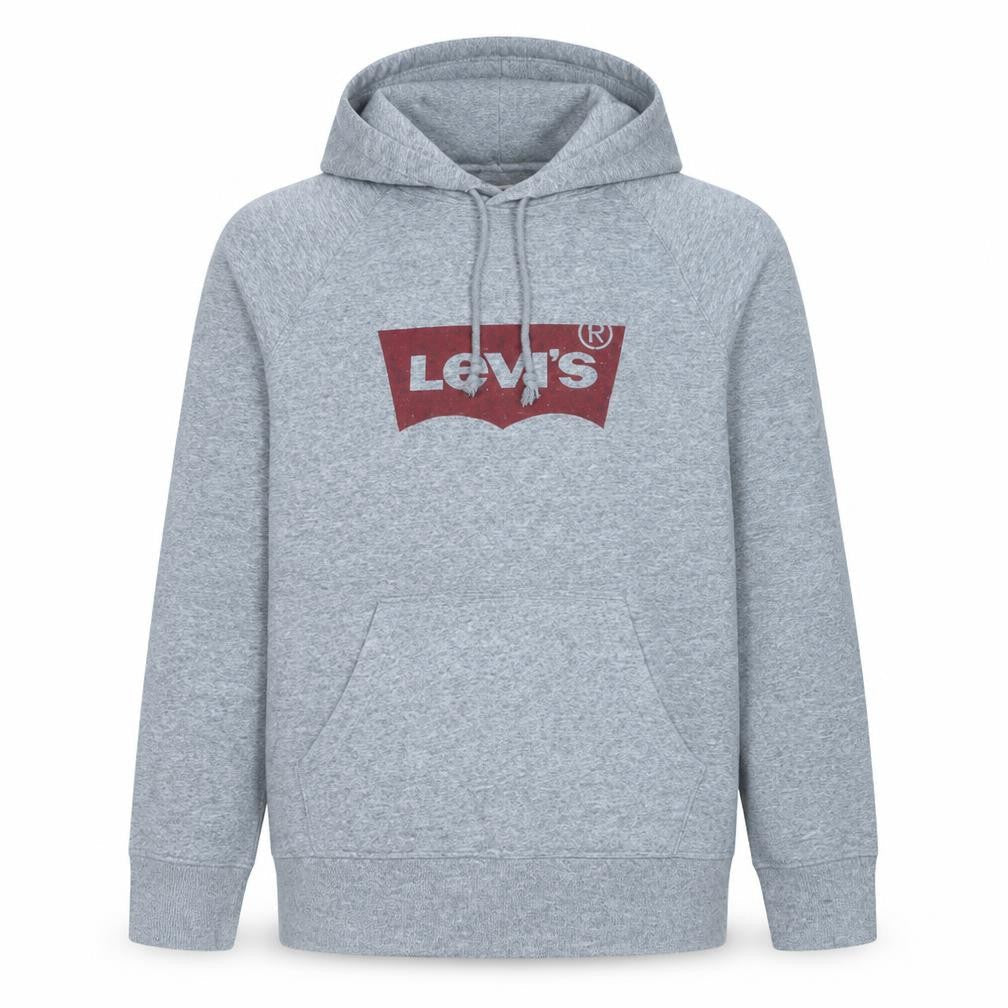 Levi's Men's Grey Pullover Hoodie Medium Logo Fleece Sweatshirt