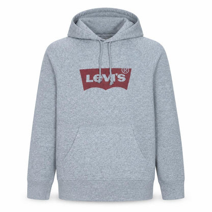 Levi's Men's Grey Pullover Hoodie Medium Logo Fleece Sweatshirt