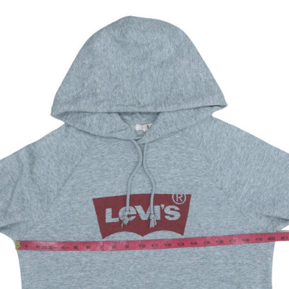 Levi's Men's Grey Pullover Hoodie Medium Logo Fleece Sweatshirt
