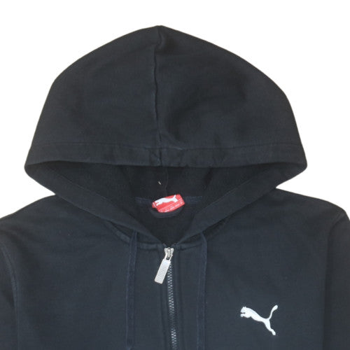 Puma Men's Black Full Zip Hoodie M Cotton Blend Sportswear