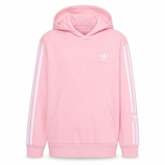 Adidas Girls Pink Hooded Pullover Sweatshirt 12-13 Years Classic Logo