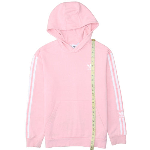 Adidas Girls Pink Hooded Pullover Sweatshirt 12-13 Years Classic Logo