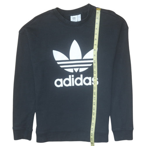 Adidas Womens Black Crew Neck Pullover Sweatshirt Size 10
